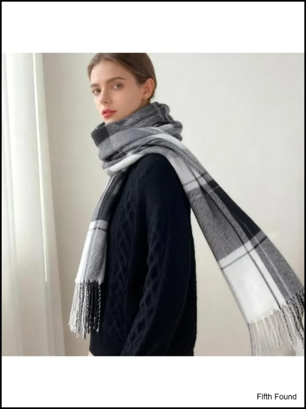 Women's Plaid Winter Scarf Large Soft Warm Polyester Wrap Shawl